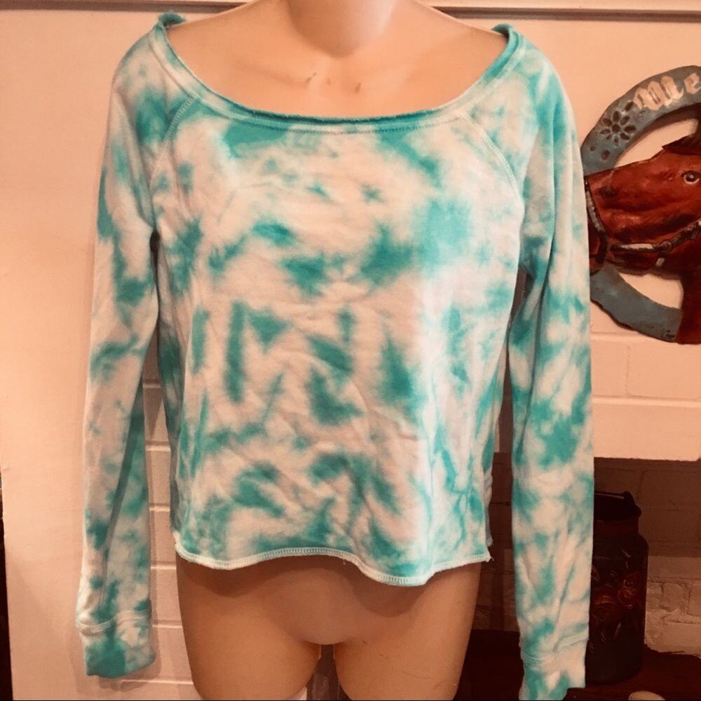 NEW TURQUOISE TIE DYE SWEATSHIRT YOGA